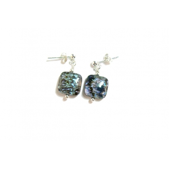 Stunning Square Paua Shell Drop Earrings